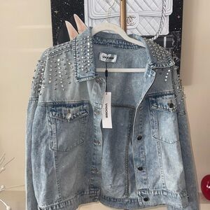 Vigoss Light Blue Studded Jean Jacket
